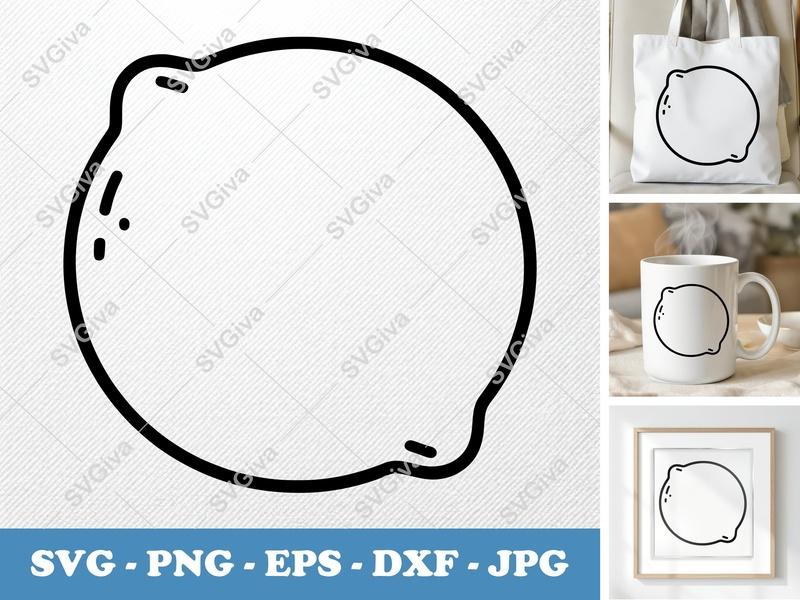 Lime SVG | Modern Outline Fruit Cut File | PNG EPS DXF for Cricut & Silhouette | Citrus Clipart Vector