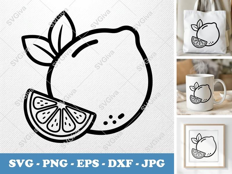 Lime with Garnish SVG PNG DXF EPS | Citrus Fruit Cut File | Cricut Silhouette Kitchen Decor
