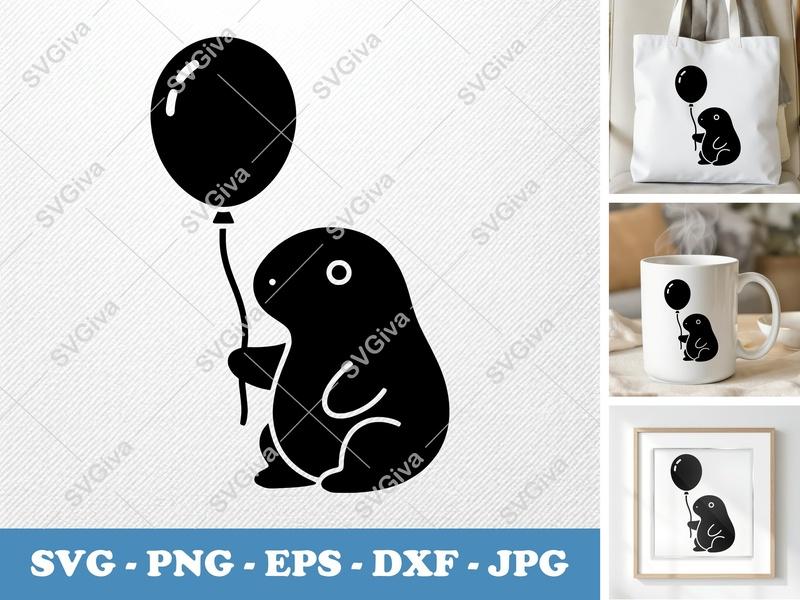 Lizard with Balloon SVG PNG DXF EPS | Cricut Silhouette Cut File