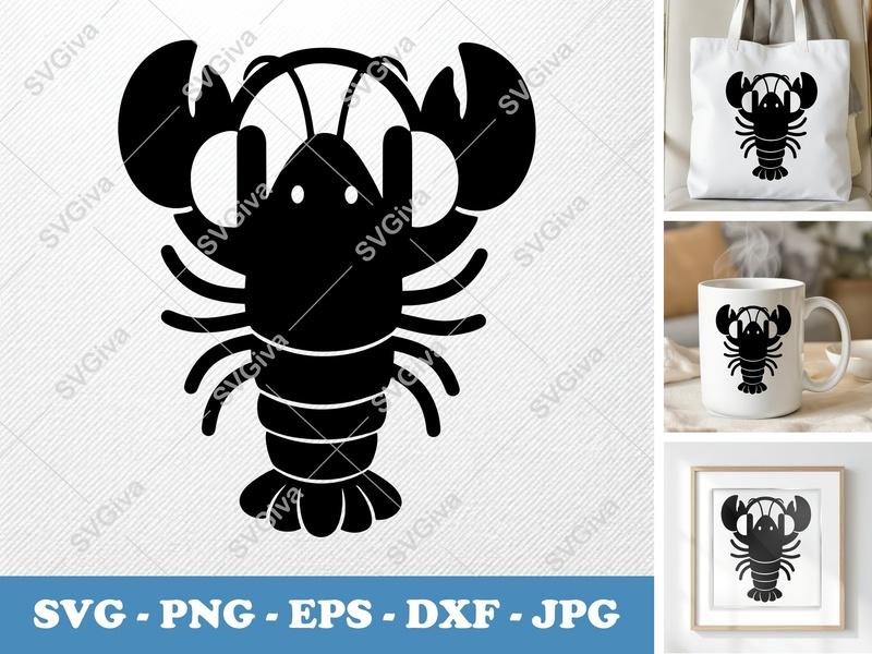 Lobster SVG, Puffy Pillow-Soft Shapes, PNG DXF EPS | Cricut Silhouette Cut File