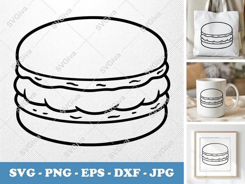 Macaroon SVG | Puffy Pillow-Soft Design | PNG DXF EPS | Cricut Silhouette Cut File