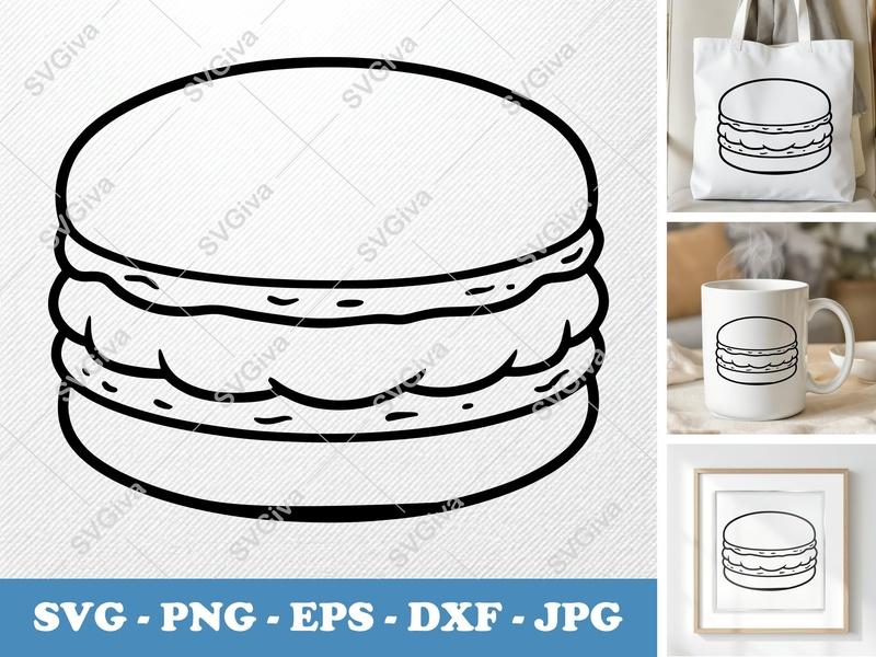 Macaroon SVG | Puffy Soft Forms | PNG DXF EPS | Cricut Silhouette Cut File