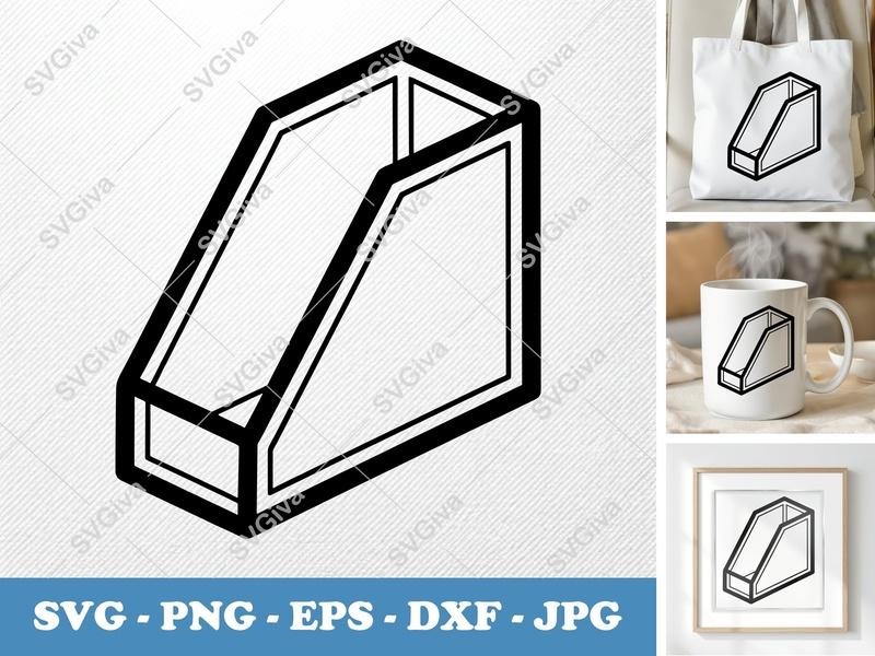 Magazine Holder classic svg icon | Double Outline, Clean Office Decor | SVG, PNG, EPS, DXF for Cricut & Silhouette