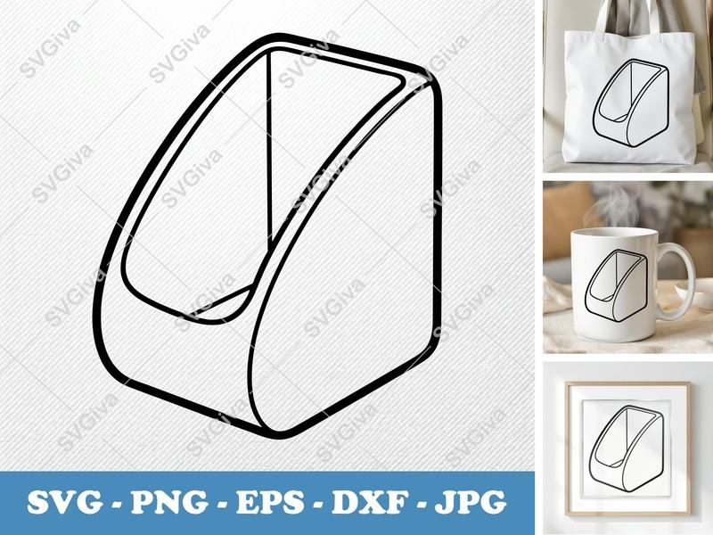 Magazine Holder isometric angle SVG | Rounded Body Design, Cut File for Cricut, Silhouette | PNG EPS DXF Vector