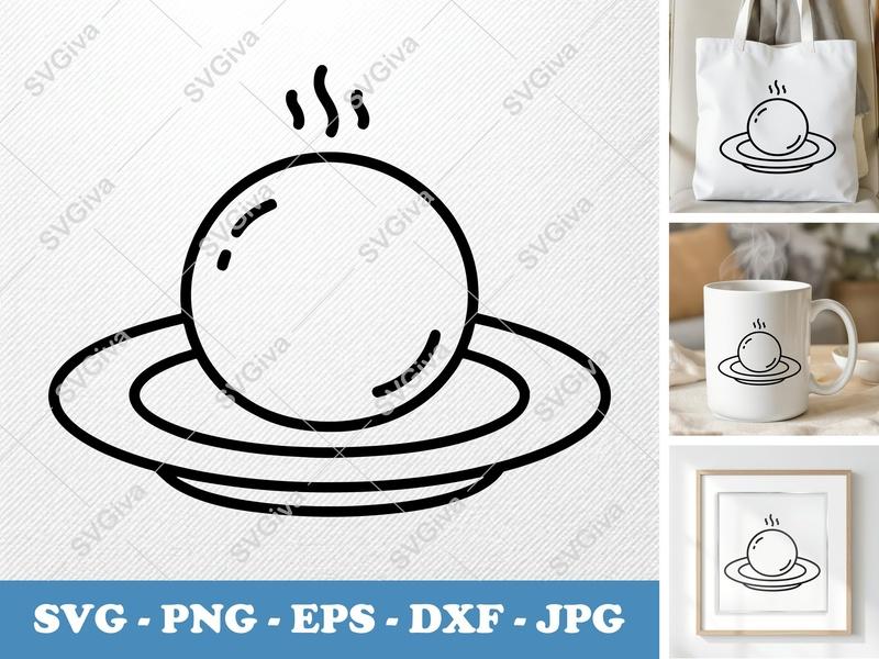 Meatballs on a Plate SVG PNG DXF EPS | Food Cut File Cricut Silhouette Kitchen