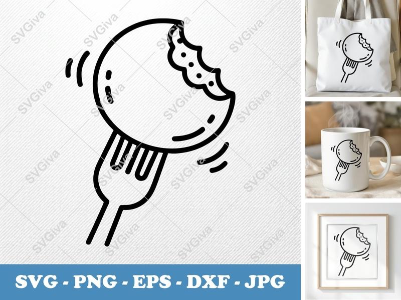 Meatballs Partially Eaten SVG PNG DXF EPS | Food Cut File for Cricut Silhouette | Kitchen Vector Design