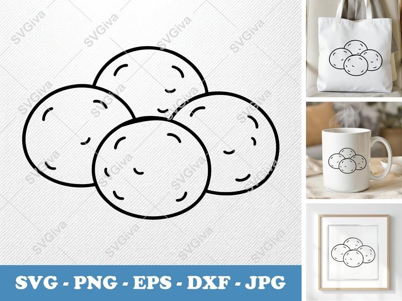 Meatballs SVG | Food Cut File PNG DXF EPS Cricut Silhouette Kitchen Decor