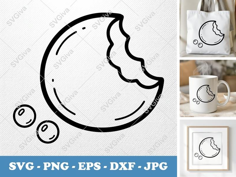Meatballs SVG | Modern Clean Bitten Meatball with Crumbs | PNG EPS DXF for Cricut & Silhouette | Food Cut File