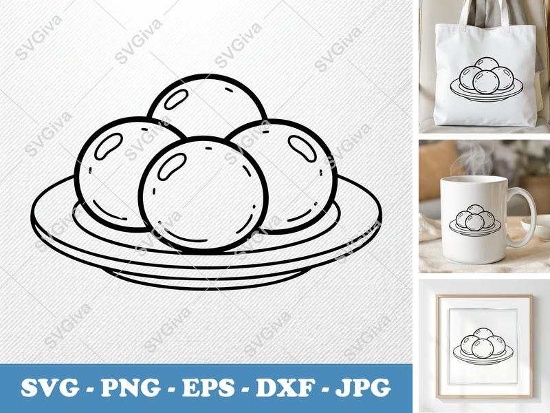 Meatballs SVG | Modern Clean Design | Food Clipart Cut File for Cricut, Silhouette | PNG EPS DXF Vector