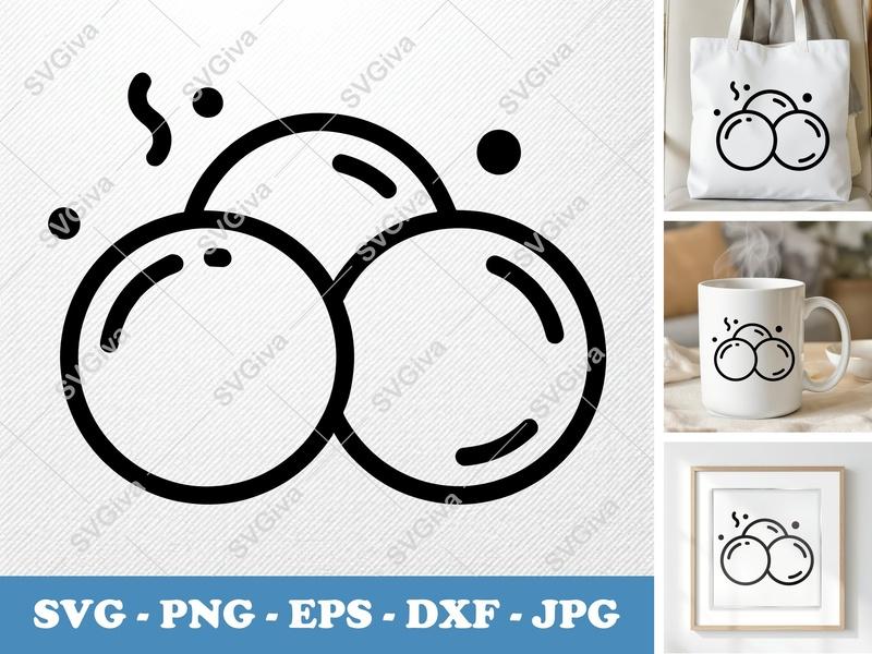 Meatballs SVG, Modern Clean Food Icon, Hot Steam Dots | PNG EPS DXF | Cricut Silhouette Cut File