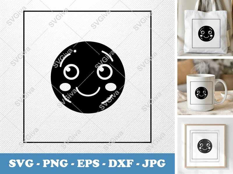 Meatballs with Smiling Face SVG PNG DXF EPS | Kawaii Food Cut File for Cricut Silhouette