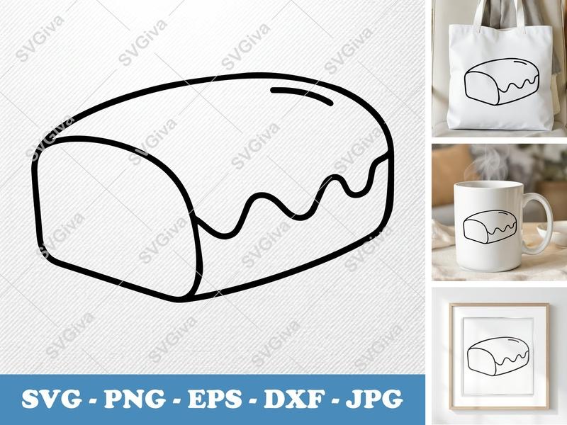Meatloaf SVG | Fresh Meatloaf Cut File PNG DXF EPS Cricut Silhouette Kitchen