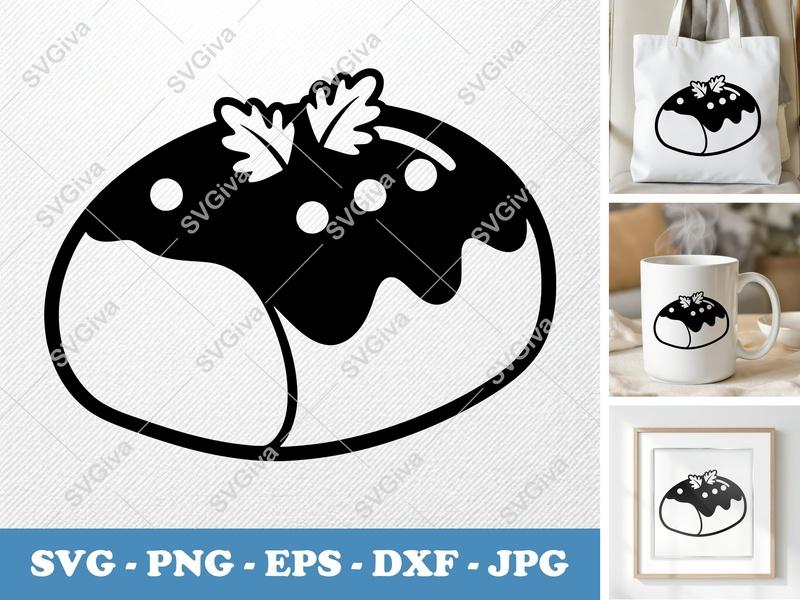 Meatloaf SVG, Loaf with Garnish, Food Clipart, Kitchen Cut File, PNG EPS DXF for Cricut & Silhouette