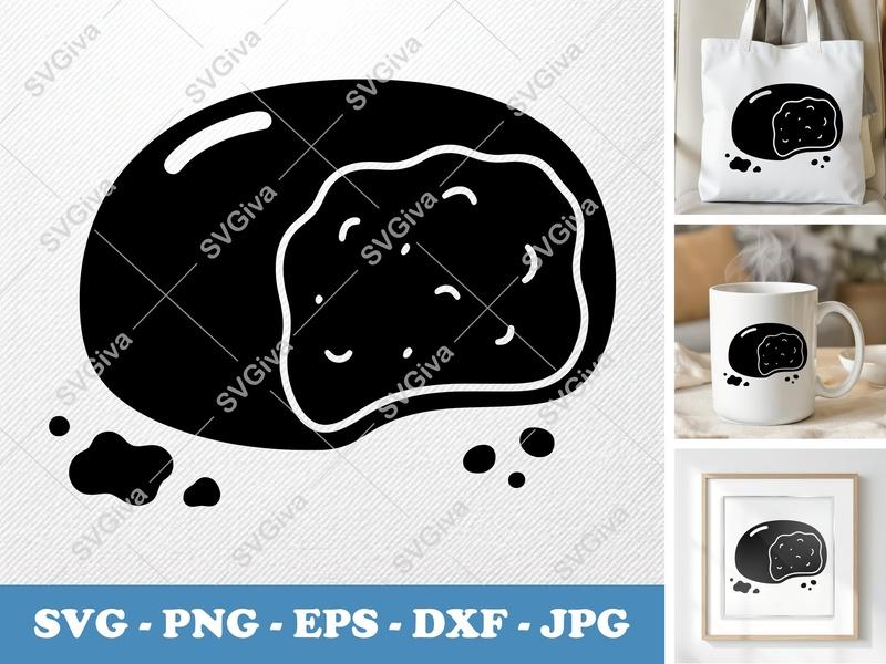 Meatloaf SVG, Modern Clean Cutaway Design, Digital Download PNG EPS DXF for Cricut & Silhouette, Kitchen Food Craft File