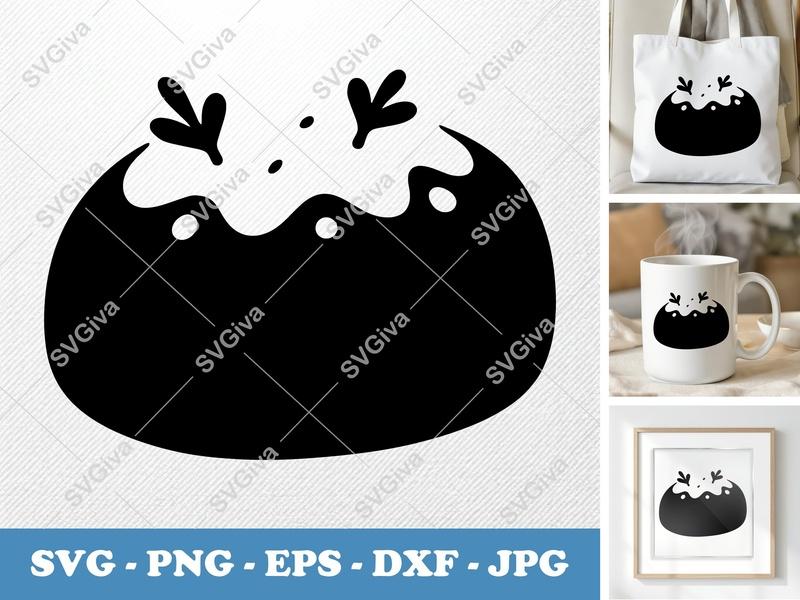 Meatloaf SVG, Modern Clean Design, Food Graphic, Kitchen Cut File, PNG EPS DXF for Cricut, Silhouette, Instant Download