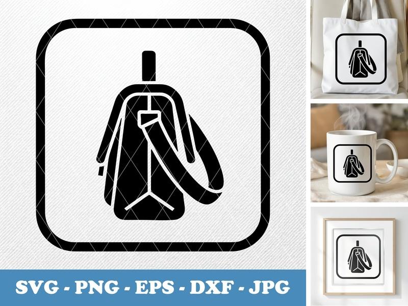 Messenger Bag in side view profile SVG | Minimal Icon Vector | PNG EPS DXF | Cricut Silhouette Cut File