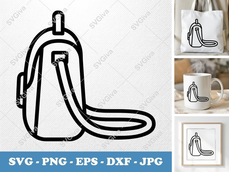 Messenger Bag SVG | Modern Clean Design | PNG EPS DXF | Cricut Silhouette Cut File