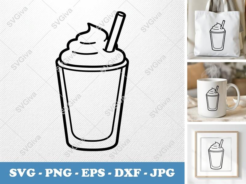 Milkshake SVG | Puffy Soft Shapes | Inflated Pillow-Soft Forms | PNG DXF EPS | Cricut Silhouette File