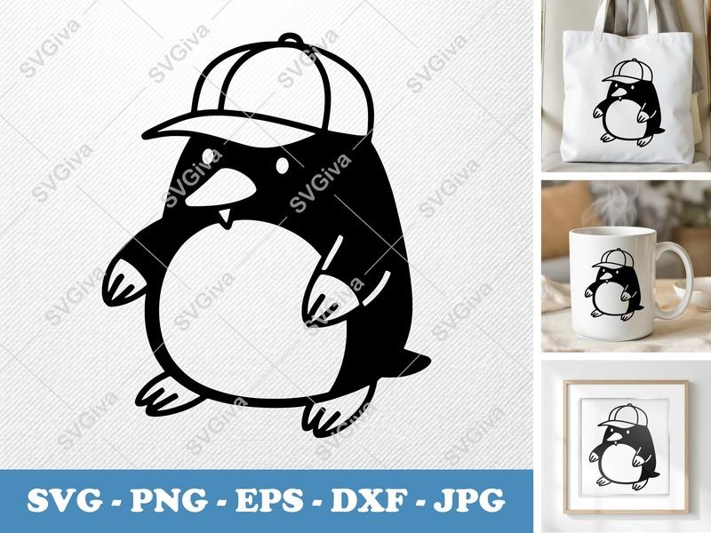 Mole in a Cap SVG | Friendly Rounded Bean-Shaped Cut File | PNG DXF EPS | Cricut Silhouette Design