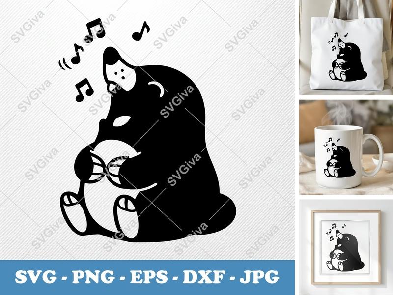 Mole Singing SVG | Puffy Pillow-Soft Forms | PNG DXF EPS | Cricut Silhouette Cut File