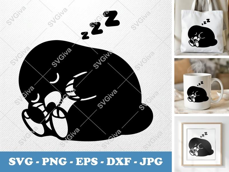 Mole Sleeping SVG | Puffy Pillow-Soft Shapes | DXF PNG EPS | Cricut Silhouette File
