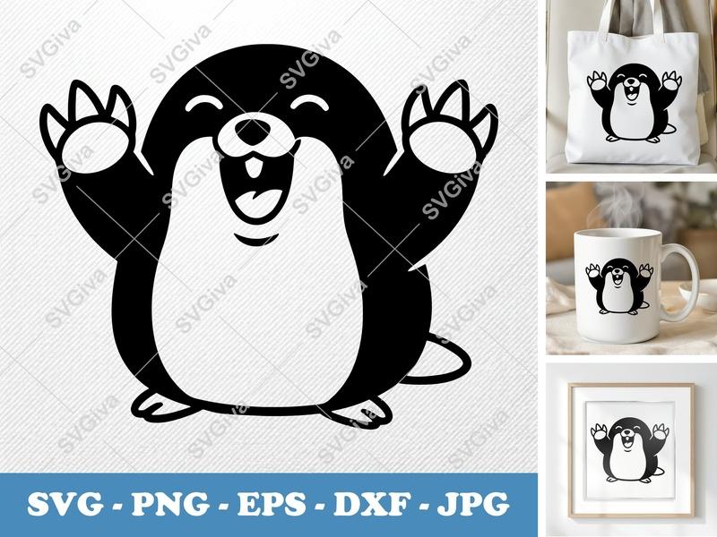 Mole Smiling Happily SVG | Puffy Pillow-Soft Shapes | PNG DXF EPS | Cricut Silhouette File