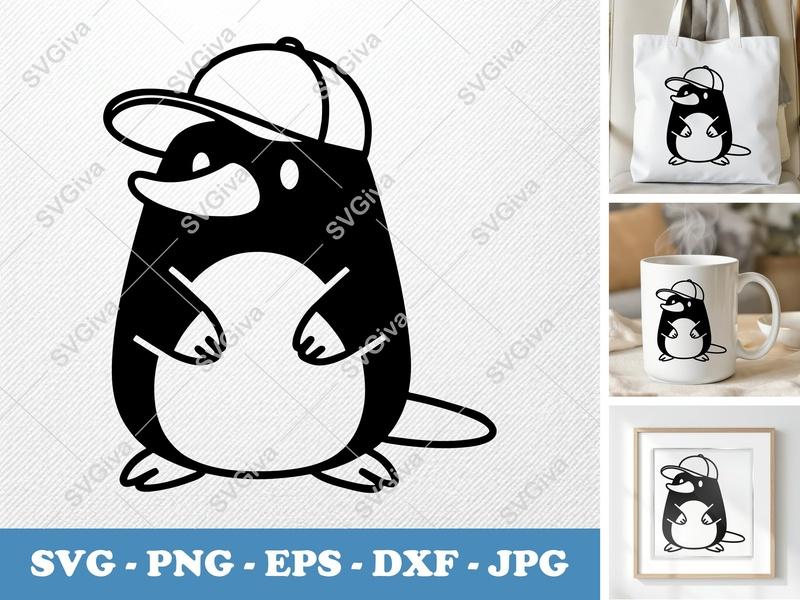 Mole SVG with Hat | Cartoon Animal Cut File | Modern Clean Design | PNG EPS DXF for Cricut Silhouette