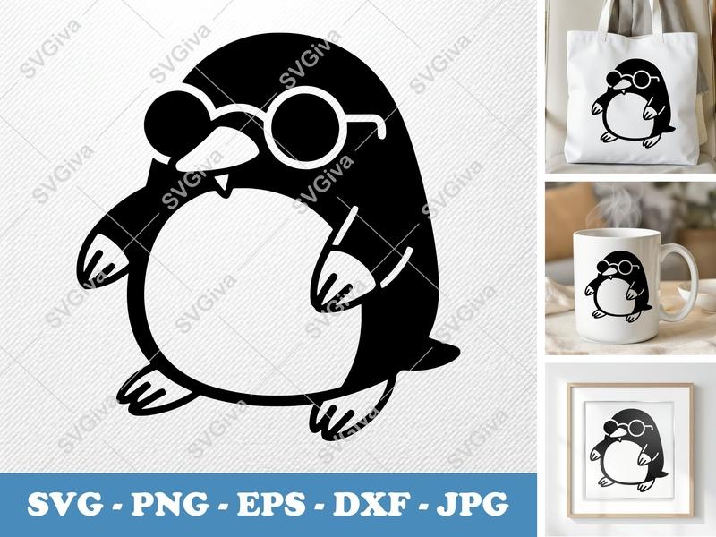 Mole Wearing Sunglasses SVG | Friendly Bean-Shaped Cut File | PNG DXF EPS | Cricut Silhouette