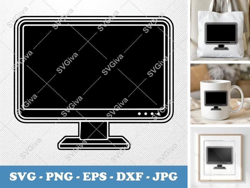Monitor classic svg icon | Solid Fill Monitor Clipart, Computer SVG, PNG, EPS, DXF for Cricut & Silhouette