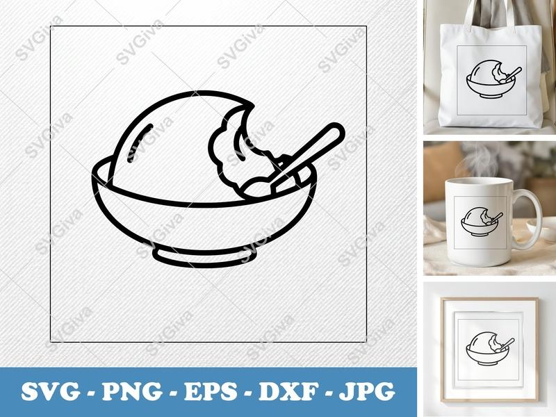 Mousse Partially Eaten SVG Minimalist Clean Fill | PNG DXF EPS | Cricut Silhouette File