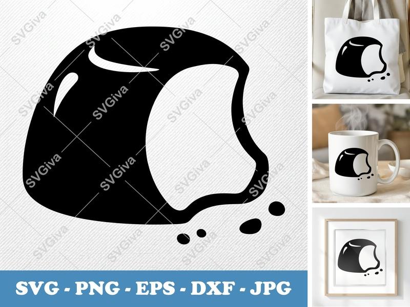 Mousse Partially Eaten SVG, Puffy Pillow-Soft Forms, Cricut Silhouette, PNG DXF EPS