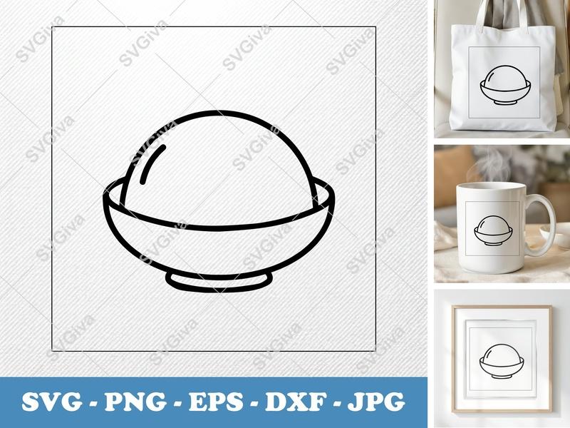 Mousse SVG | Minimalist Food Icon | Bold Contour, Clean Fill | PNG DXF EPS | Cricut Silhouette Ready