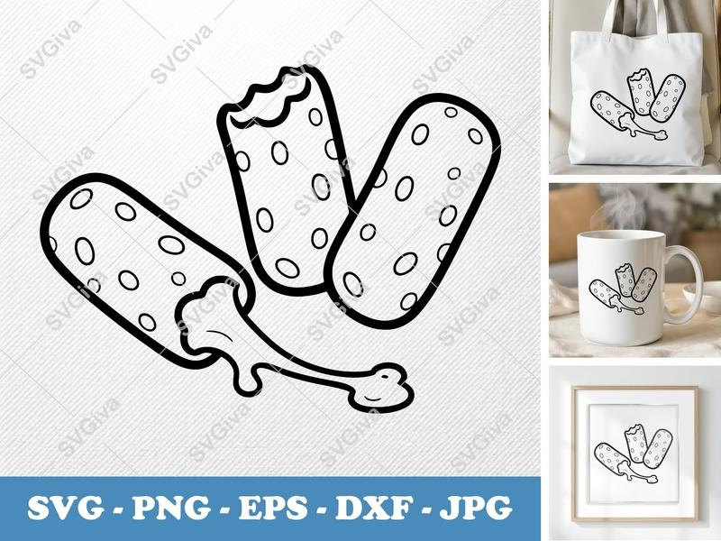 Mozzarella Sticks SVG | Cheese Snack Cut File, Modern Food Clipart, PNG EPS DXF for Cricut, Silhouette, Appetizer Vector