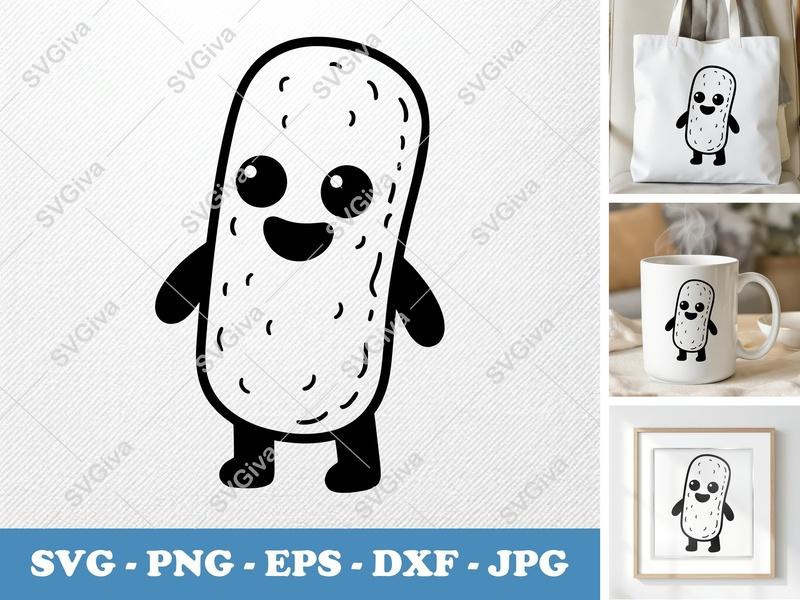 Mozzarella Sticks SVG | Cute Food Outline PNG, EPS, DXF | Cricut, Silhouette Cut File | Kawaii Snack Vector Art