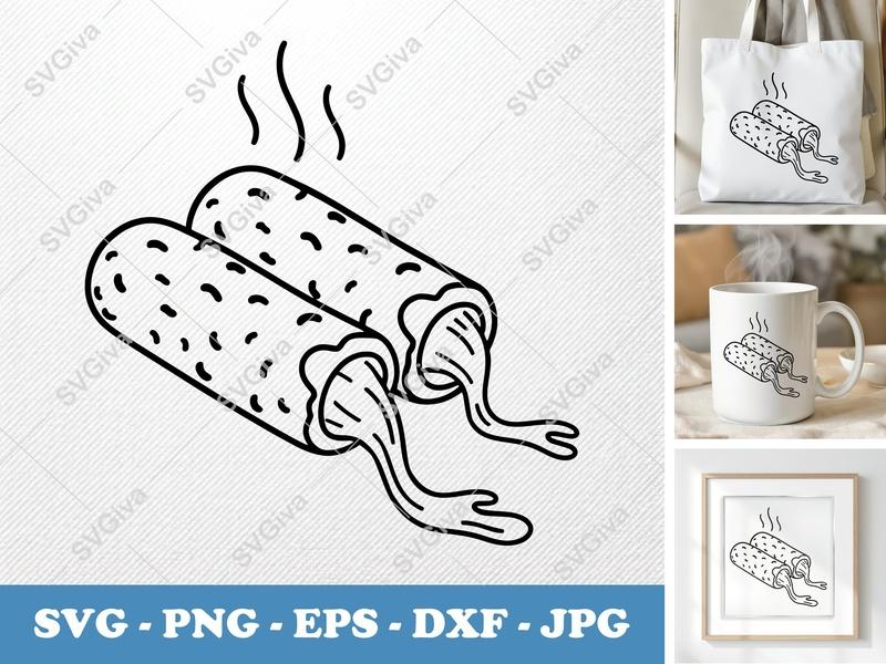 Mozzarella Sticks SVG, Hot Cheesy Food Clipart, Melty Cheese PNG EPS DXF, Cricut Cut File, Silhouette Vector Art