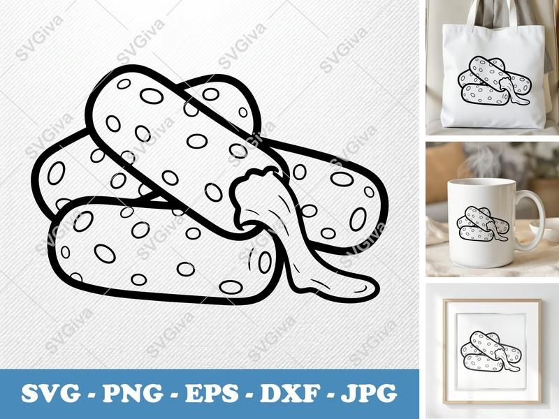 Mozzarella Sticks SVG | Inflated Pillow Soft Outline | PNG DXF EPS | Cricut Silhouette Kitchen Food