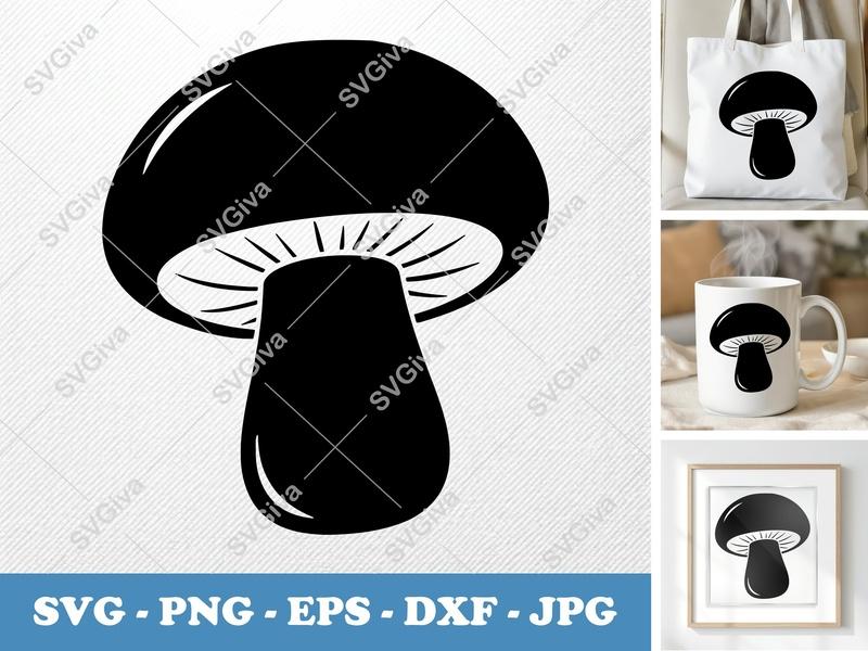 Mushroom SVG PNG DXF EPS Cut File for Cricut Silhouette | Fungi Forest Nature Vector