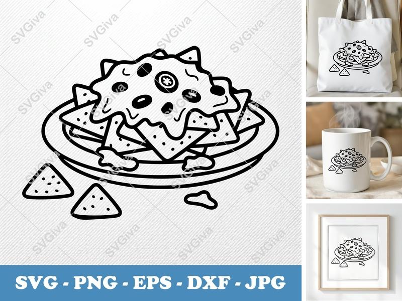 Nachos SVG | Partially Eaten Pillow-Soft Design | PNG DXF EPS | Cricut Silhouette File