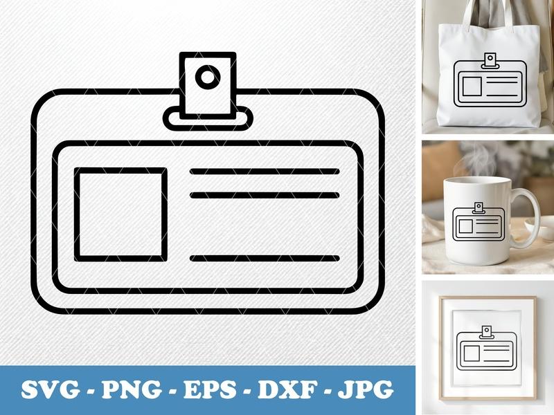 Name Tag classic svg icon | ID Badge SVG PNG EPS DXF | Employee Card Office Clip Art | Cricut Silhouette File