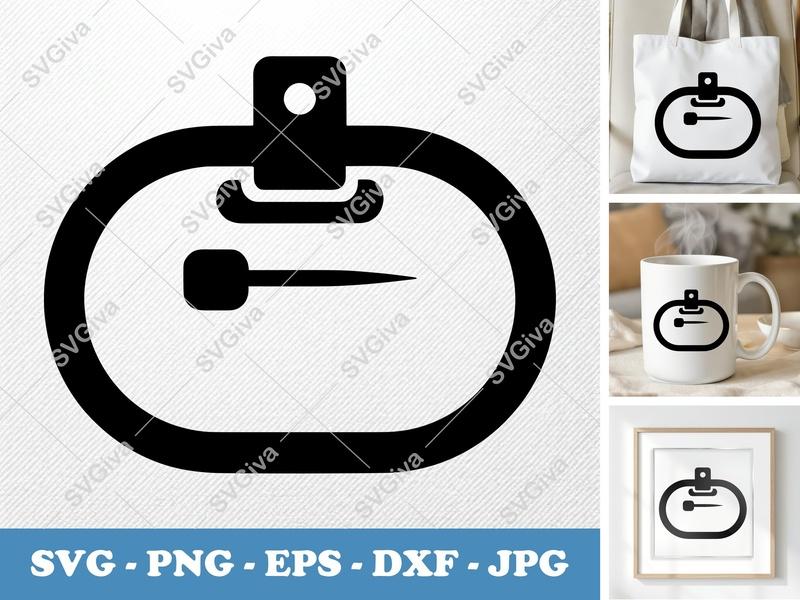 Name Tag SVG, ID Badge Holder Design, Modern Clean Work ID, PNG, EPS, DXF for Cricut & Silhouette Cutting Machines
