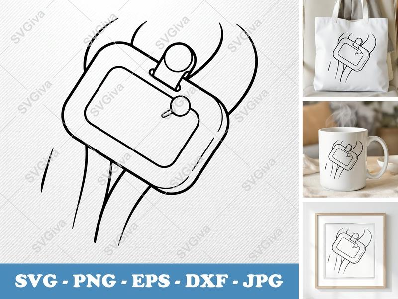 Name Tag SVG | Modern Clean Design | ID Badge Holder Cut File for Cricut, Silhouette | PNG EPS DXF Vector