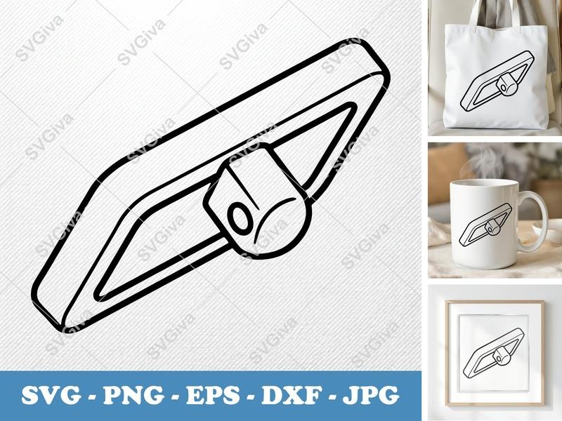 Name Tag SVG | Modern Clean Design | Name Plate Backing | Holder Clip | PNG EPS DXF for Cricut, Silhouette