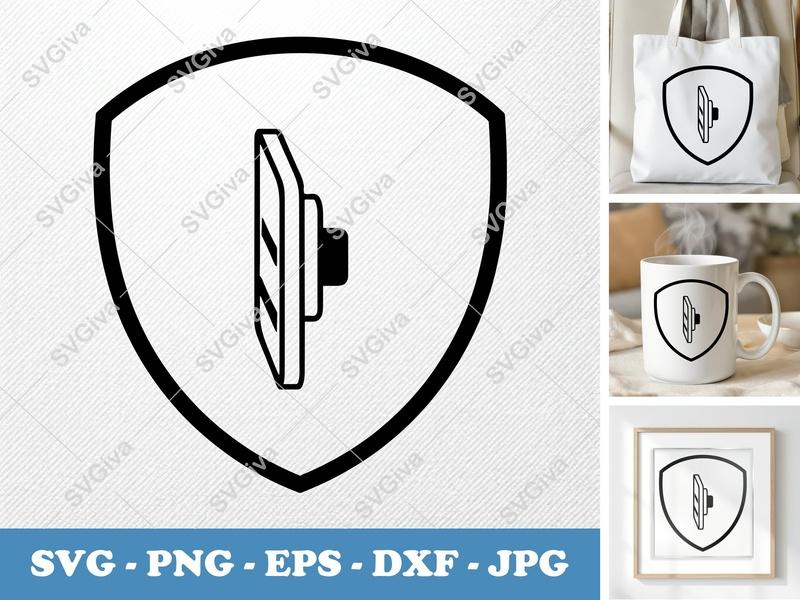 Name Tag SVG | Modern Clean Design | Shield Badge Icon | PNG, EPS, DXF | Cricut & Silhouette Cut File