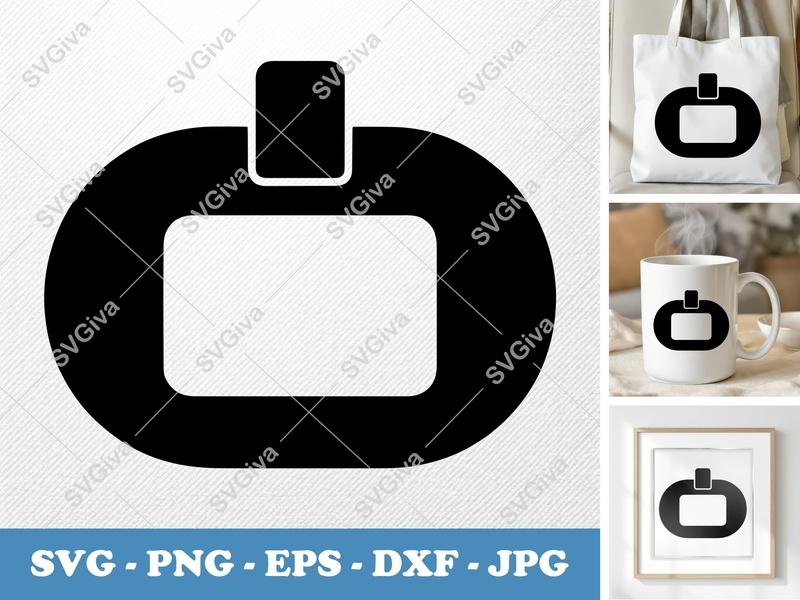 Name Tag SVG | Modern Oval Badge Design, PNG EPS DXF for Cricut & Silhouette, ID Card Holder Cut File