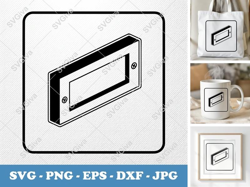 Nameplate SVG | Modern Design, Wall Mounted, Screws | PNG EPS DXF for Cricut, Silhouette