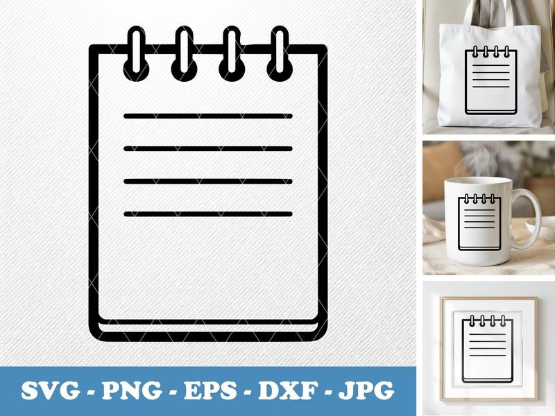 Notepad classic svg icon | Lined Page Icon, Notebook Clipart | SVG PNG EPS DXF for Cricut Silhouette | Planner