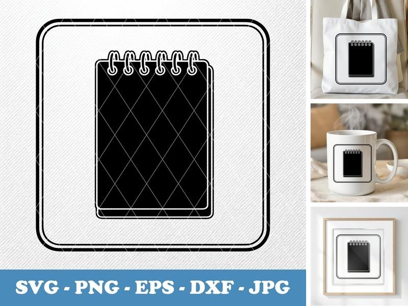 Notepad classic svg icon | Solid Fill, Contour Line | SVG PNG EPS DXF | Cricut Silhouette Cut File