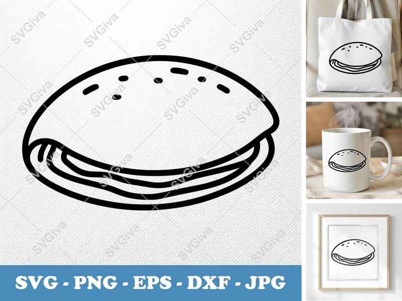 Omelette SVG | Modern Breakfast Food Cut File | Kitchen Clipart, Cooking Vector | PNG EPS DXF for Cricut & Silhouette