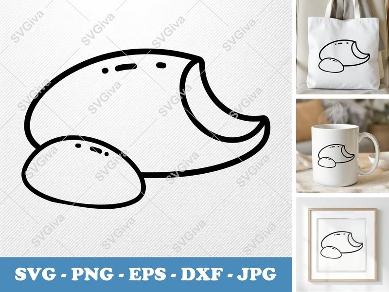 Omelette SVG | Puffy Soft Forms | Partially Eaten Breakfast Cut File | PNG DXF EPS | Cricut Silhouette Kitchen Decor