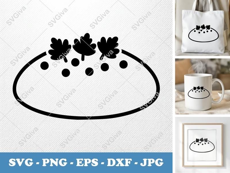 Omelette with Garnish SVG | Puffy, Pillow-Soft Food Art | PNG DXF EPS | Cricut Silhouette | Kitchen Decor